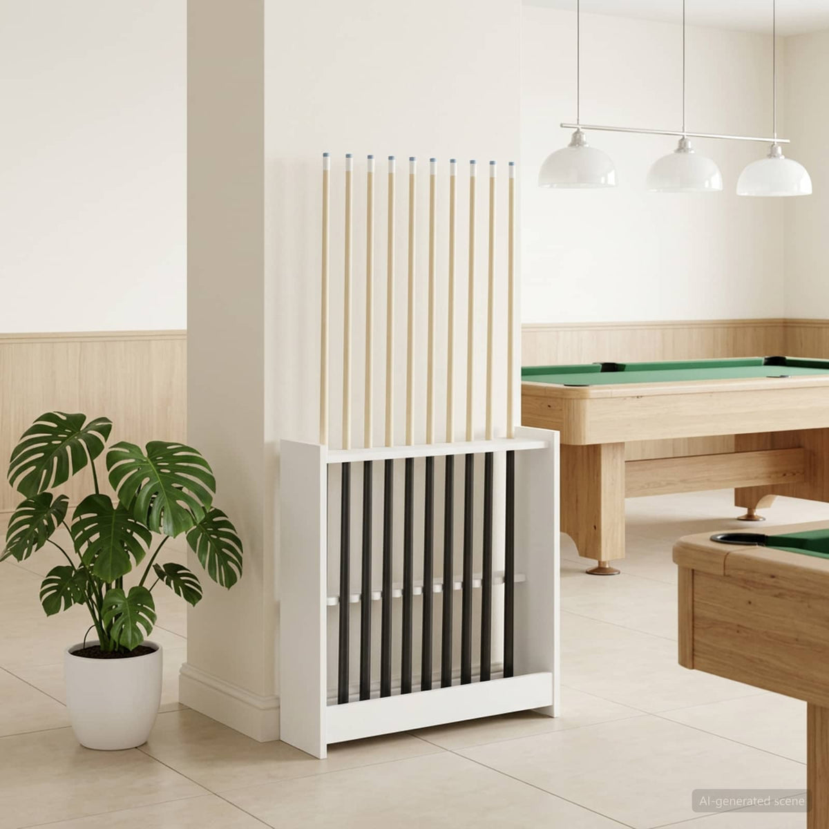 vidaXL Biljartkeu standaard Bewerkt hout 60 x 20 x 57 cm Wit