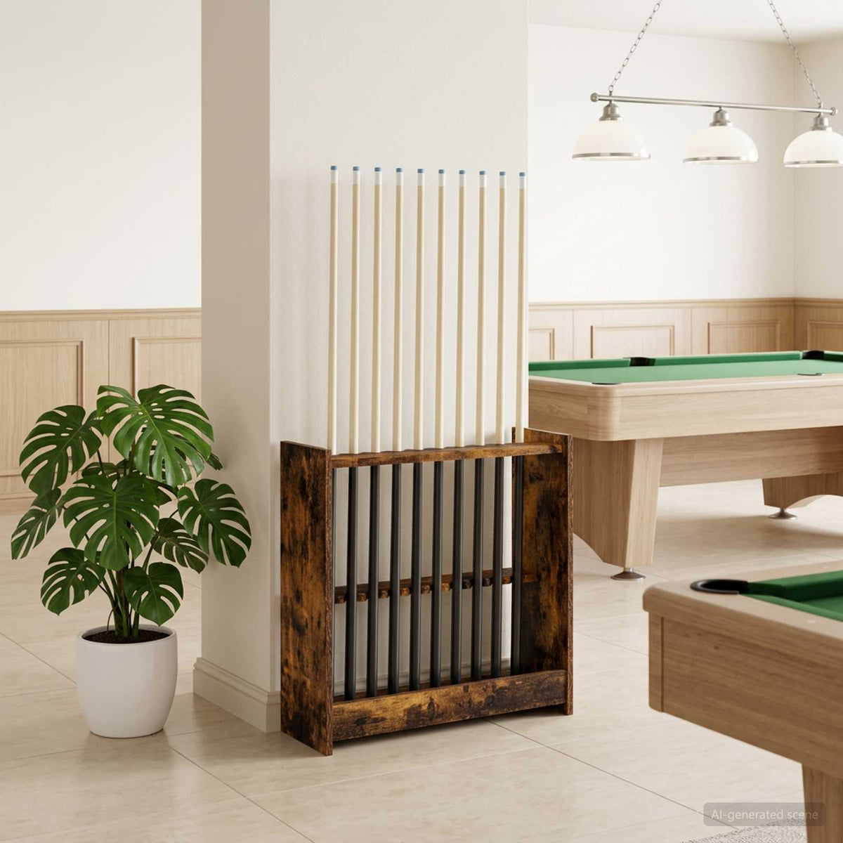 vidaXL Biljartkeu standaard Bewerkt hout 60 x 20 x 57 cm Wit