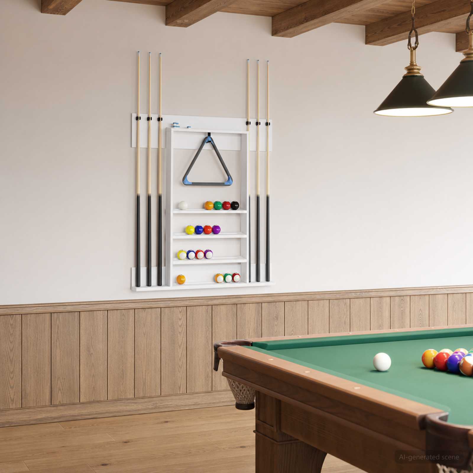 vidaXL Biljartkeu standaard Bewerkt hout 93 x 12 x 103 cm Wit