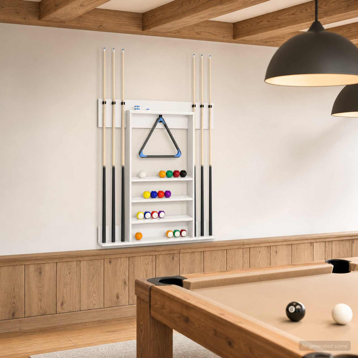 vidaXL Biljartkeu standaard Bewerkt hout 93 x 12 x 103 cm Wit