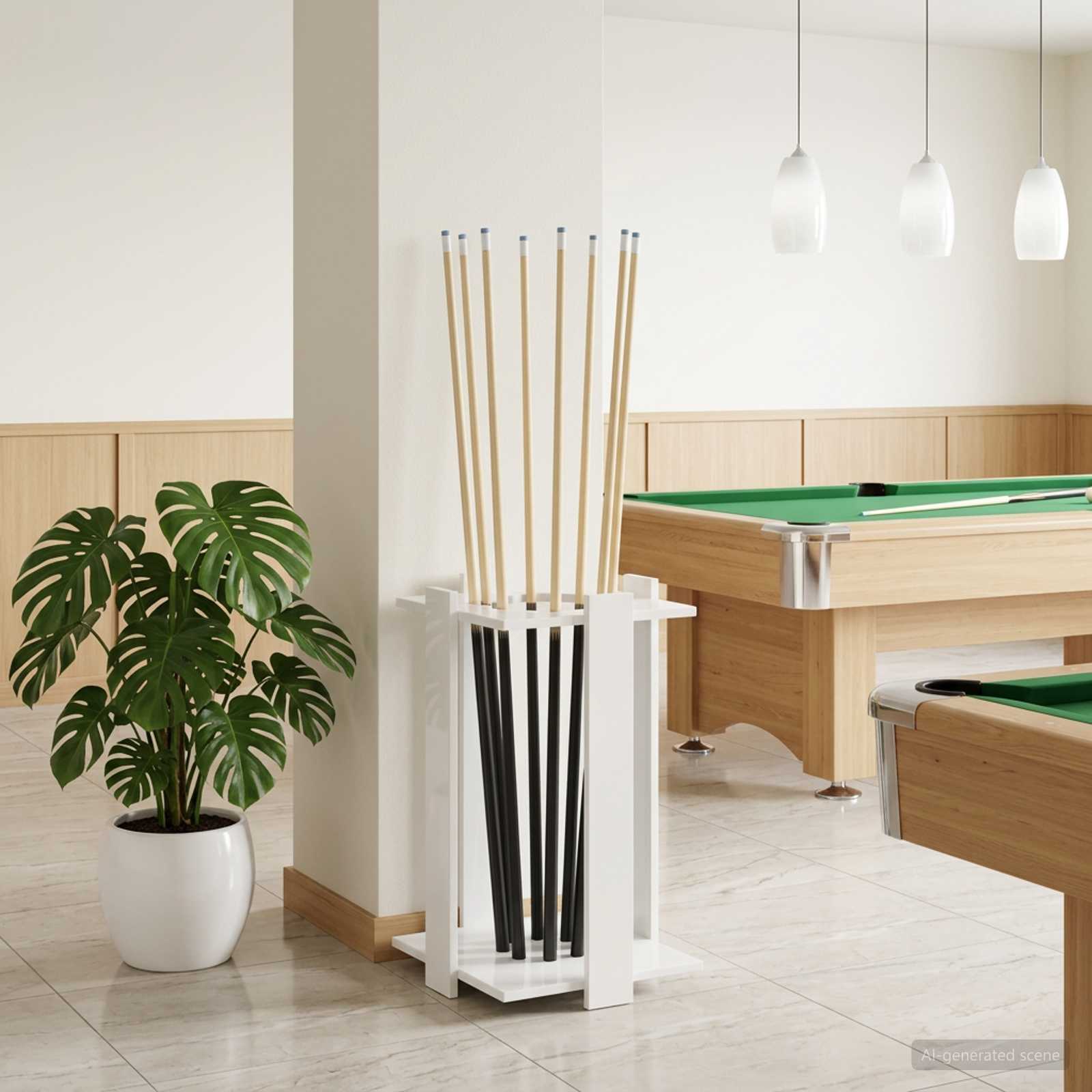 vidaXL Biljartkeu standaard Bewerkt hout 42 x 43 x 60 cm Wit