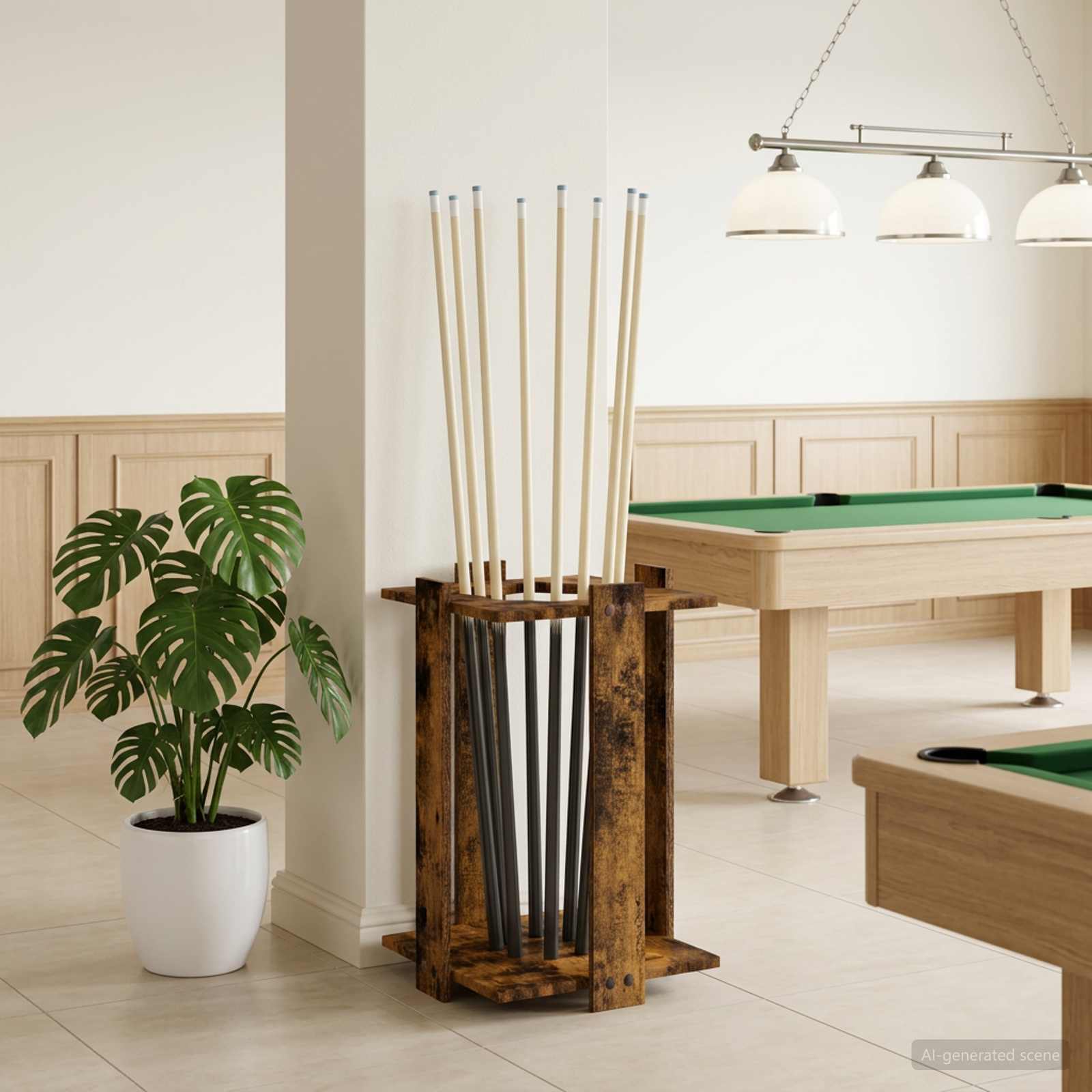 vidaXL Biljartkeu standaard Bewerkt hout 42 x 43 x 60 cm Wit