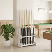 vidaXL Biljartkeu standaard Bewerkt hout 60 x 35 x 60 cm Wit