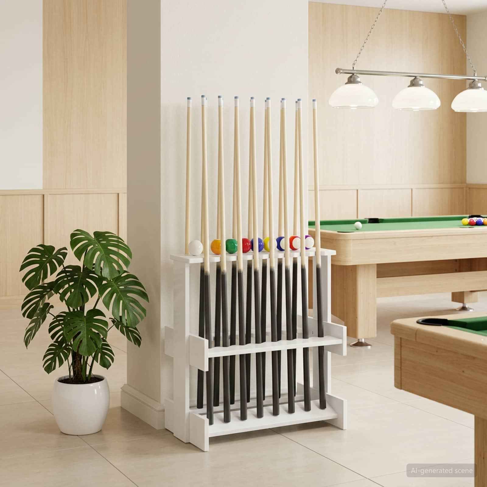 vidaXL Biljartkeu standaard Bewerkt hout 60 x 35 x 60 cm Wit