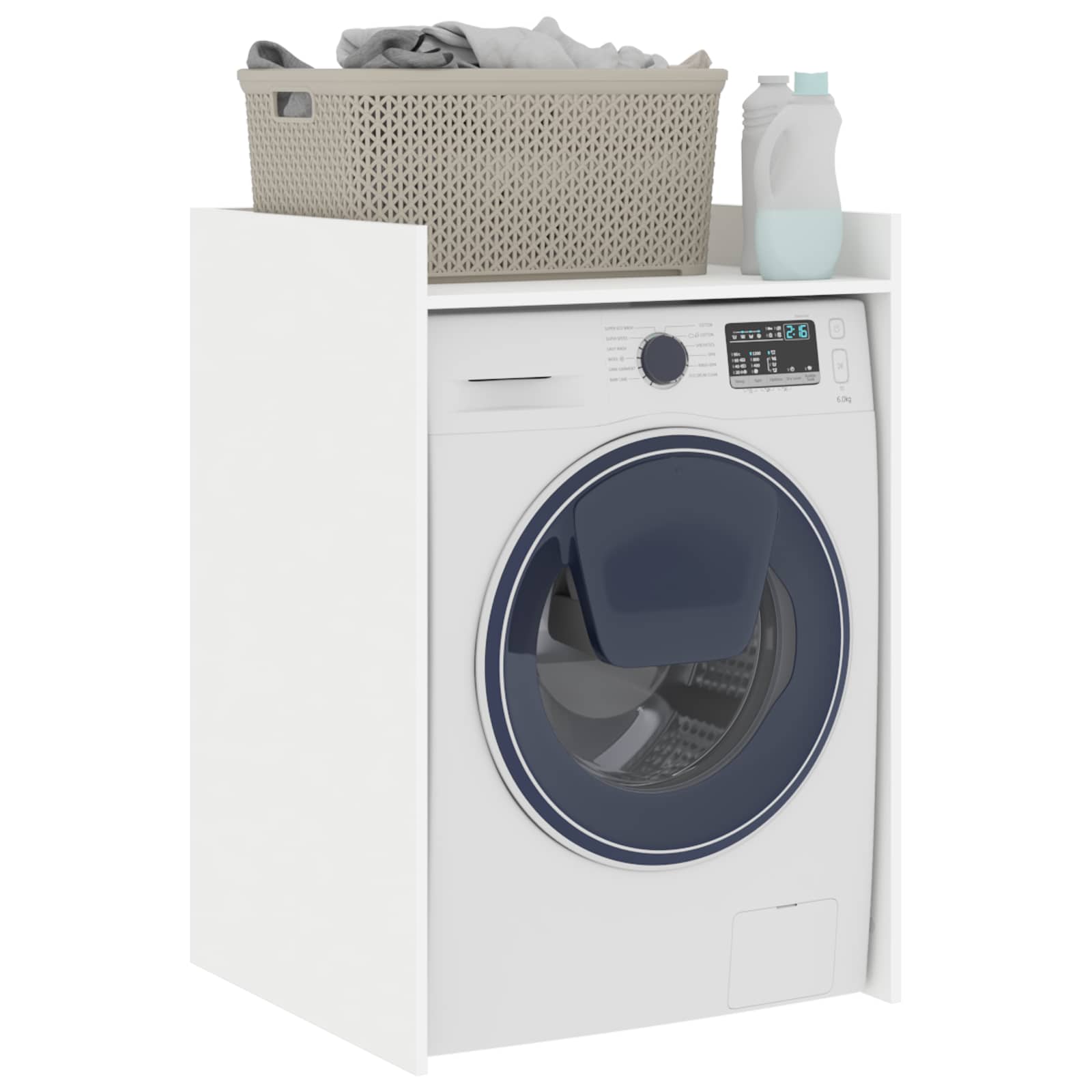 vidaXL Wasmachinekast met opslag Wit 67,5 x 62 x 97 cm Bewerkt hout