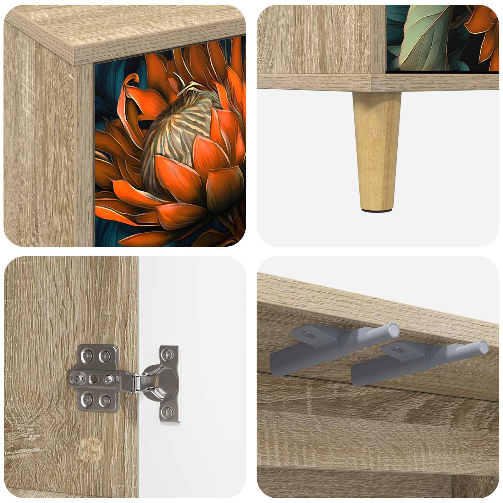 vidaXL Dressoir RHENEN Sonoma 69 x 33 x 75 cm Bewerkt hout