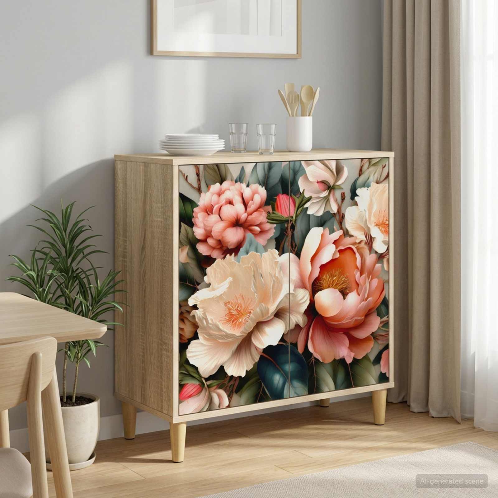 vidaXL Dressoir RHENEN Sonoma 69 x 33 x 75 cm Bewerkt hout