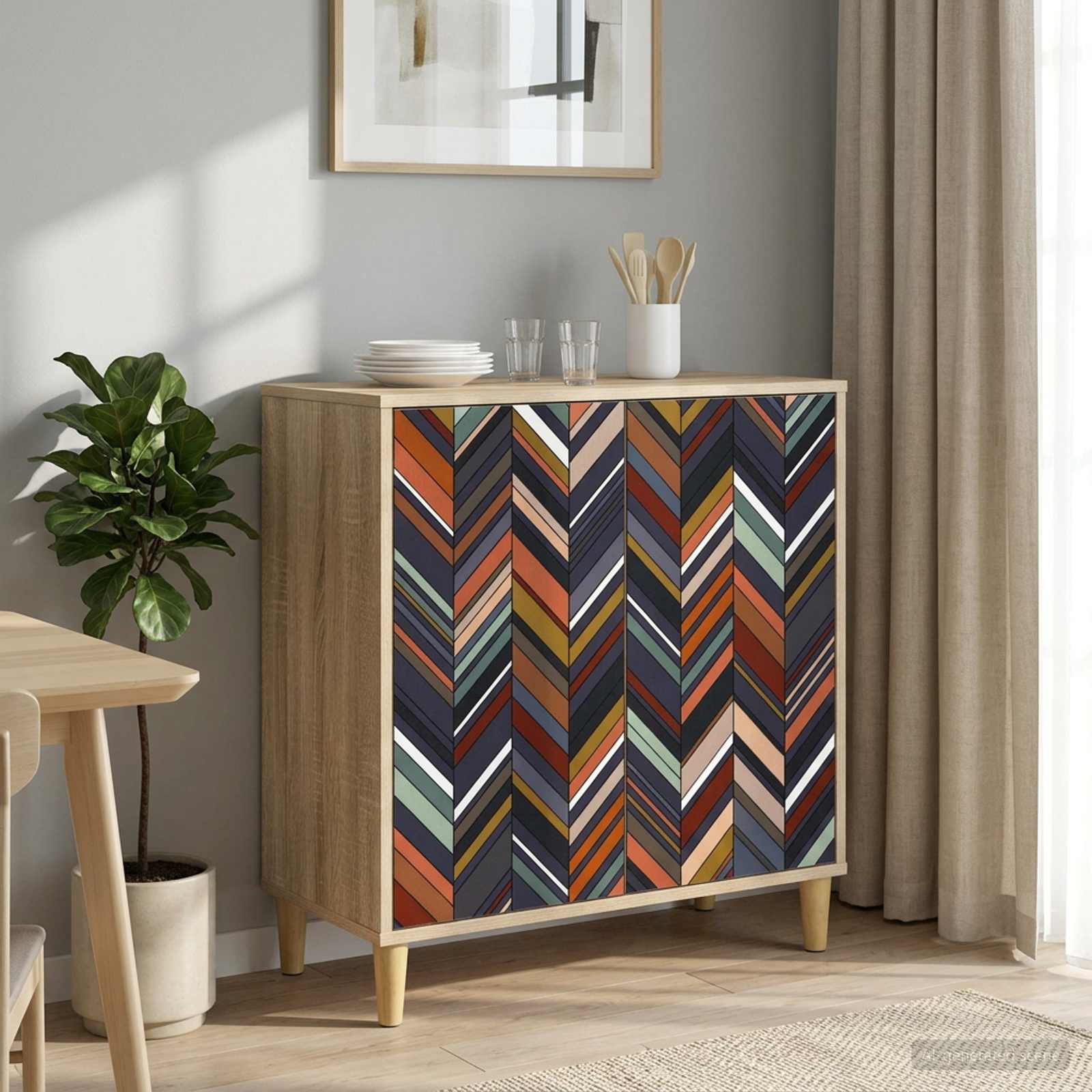 vidaXL Dressoir RHENEN Sonoma 69 x 33 x 75 cm Bewerkt hout
