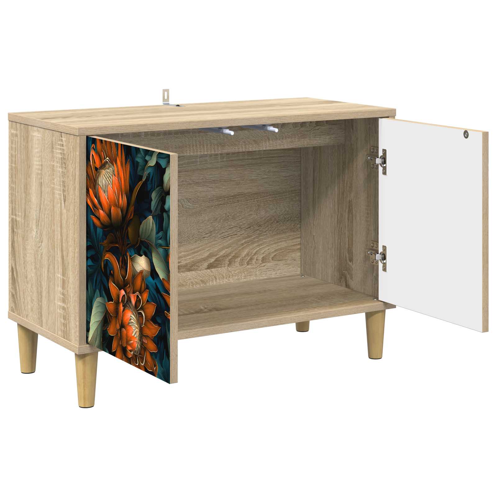 vidaXL Tv-meubel RHENEN 69 x 33 x 50 cm Sonoma Bewerkt hout