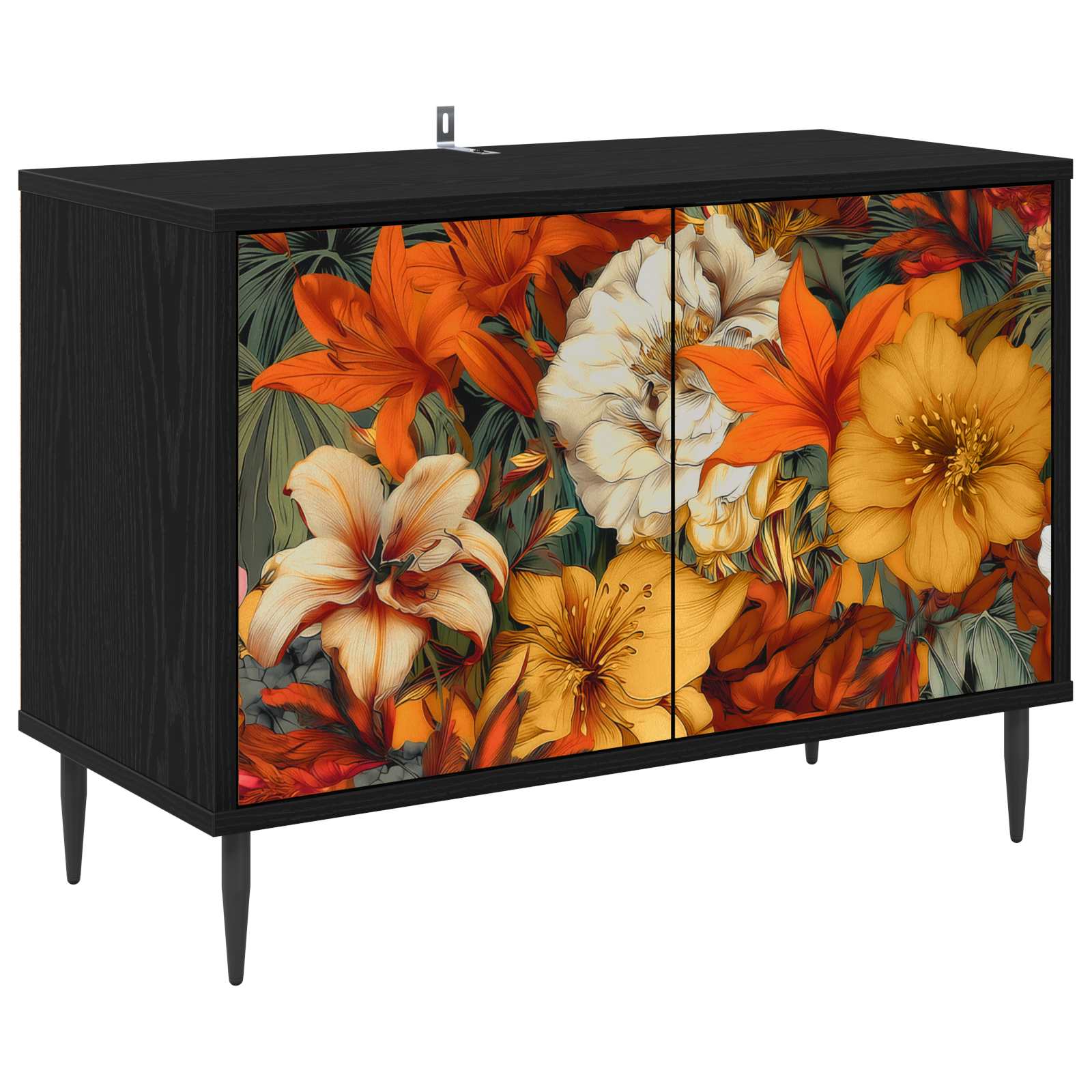 vidaXL Tv-meubel RHENEN 69 x 33 x 50,5 cm Zwart eiken Bewerkt hout