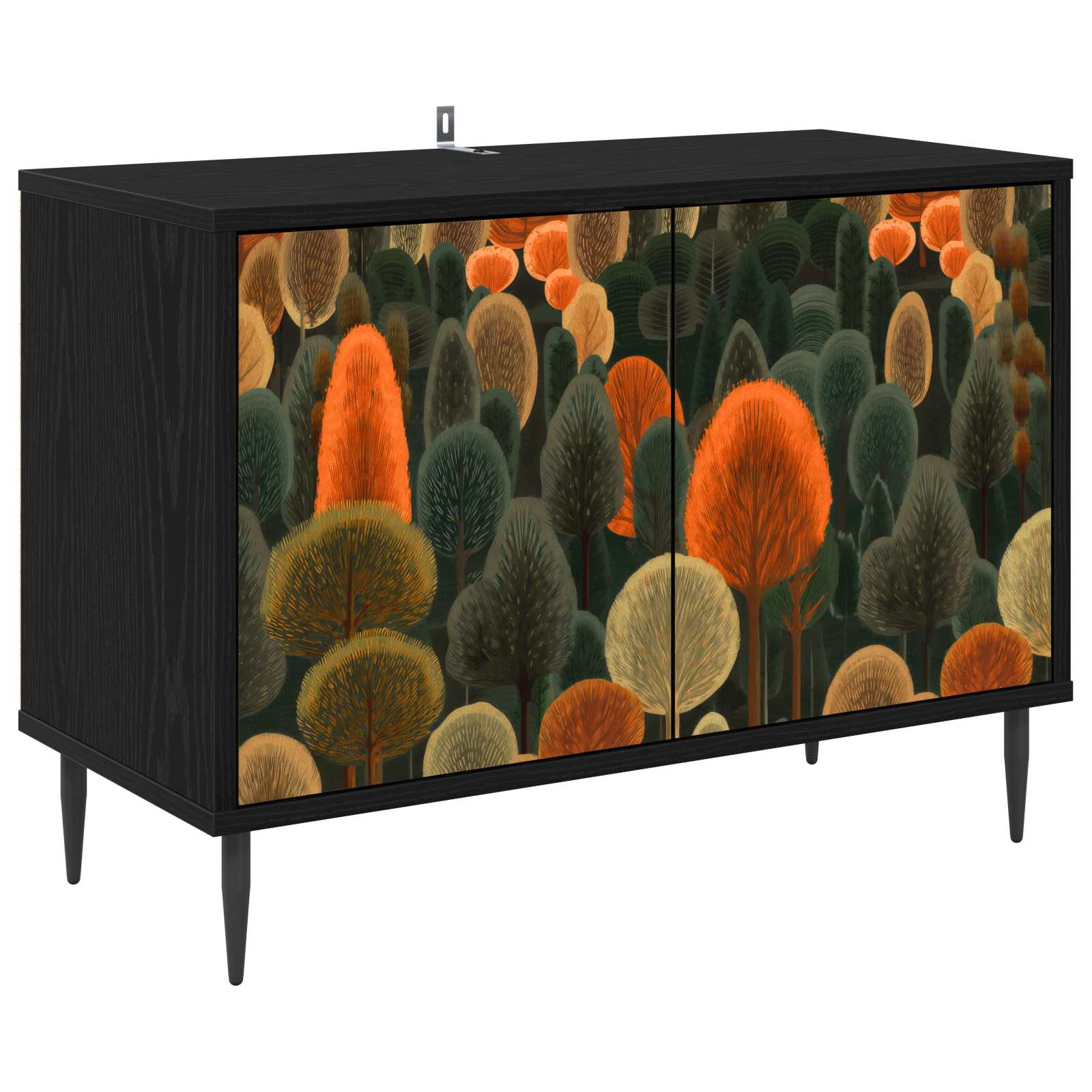 vidaXL Tv-meubel RHENEN 69 x 33 x 50,5 cm Zwart eiken Bewerkt hout