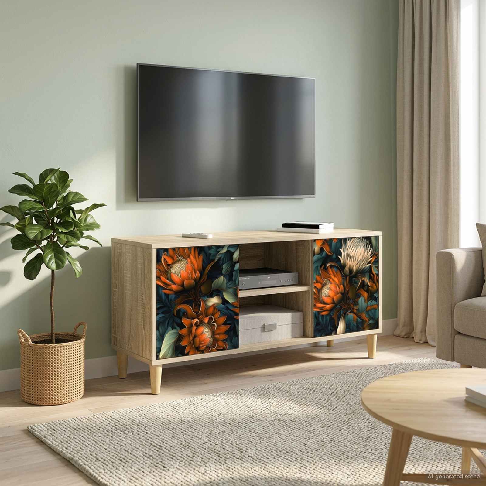 vidaXL Tv-meubel RHENEN 102 x 33 x 50 cm Sonoma Bewerkt hout