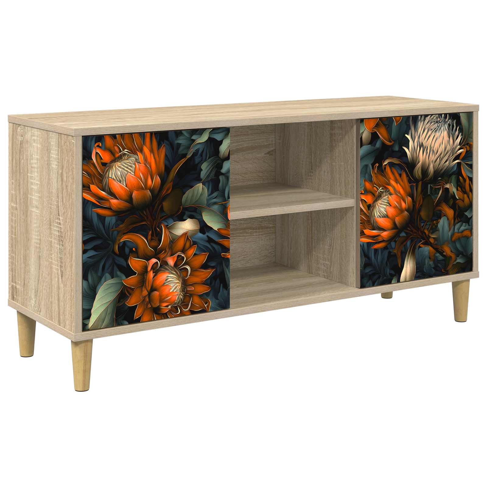 vidaXL Tv-meubel RHENEN 102 x 33 x 50 cm Sonoma Bewerkt hout