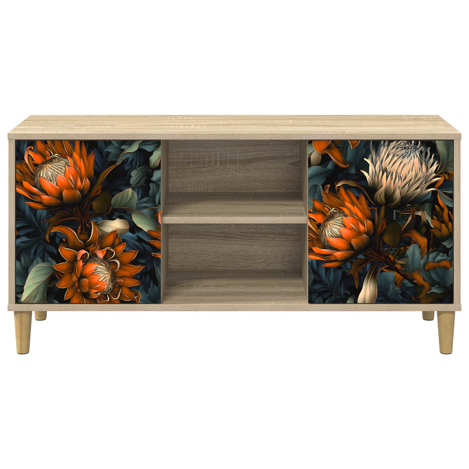 vidaXL Tv-meubel RHENEN 102 x 33 x 50 cm Sonoma Bewerkt hout