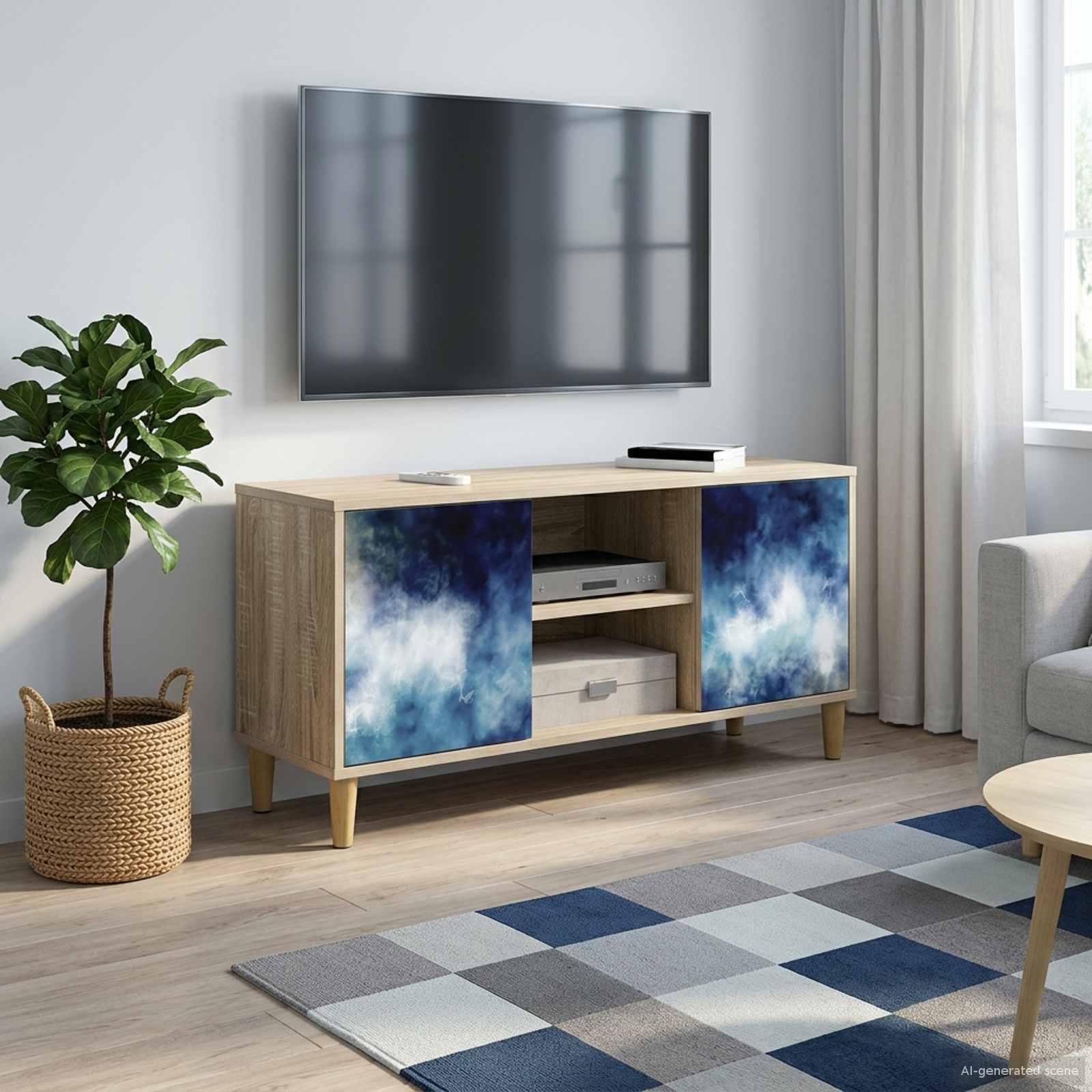 vidaXL Tv-meubel RHENEN 102 x 33 x 50 cm Sonoma Bewerkt hout