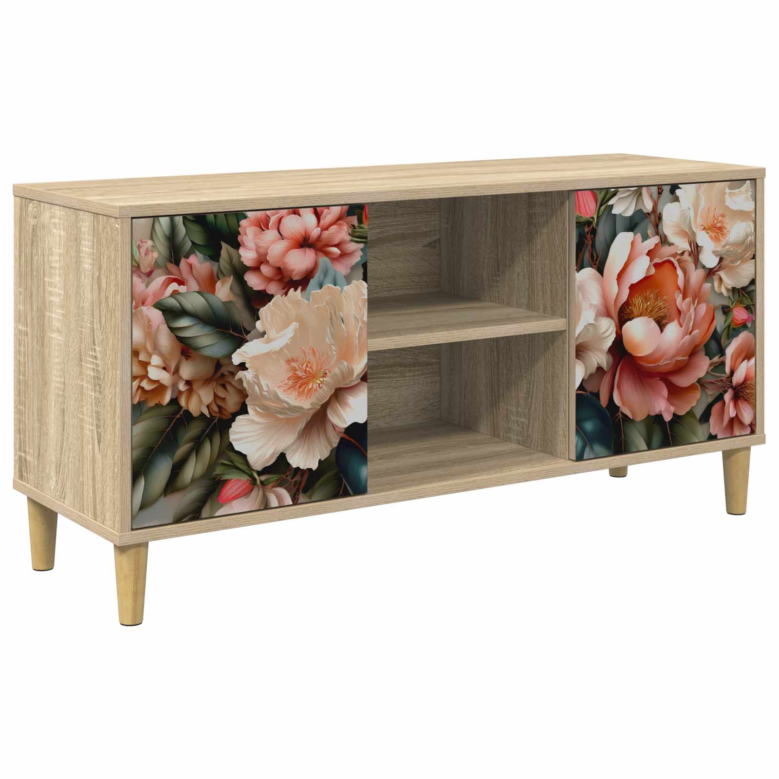 vidaXL Tv-meubel RHENEN 102 x 33 x 50 cm Sonoma Bewerkt hout