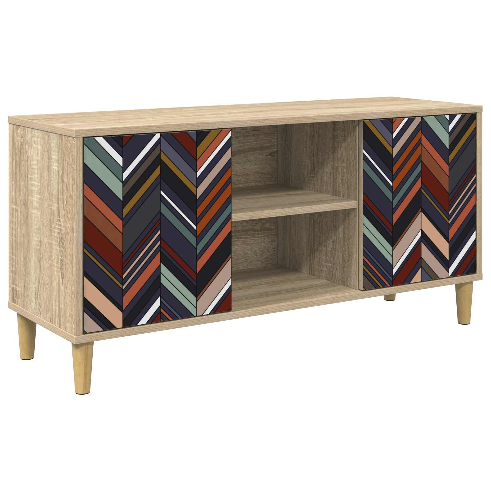 vidaXL Tv-meubel RHENEN 102 x 33 x 50 cm Sonoma Bewerkt hout