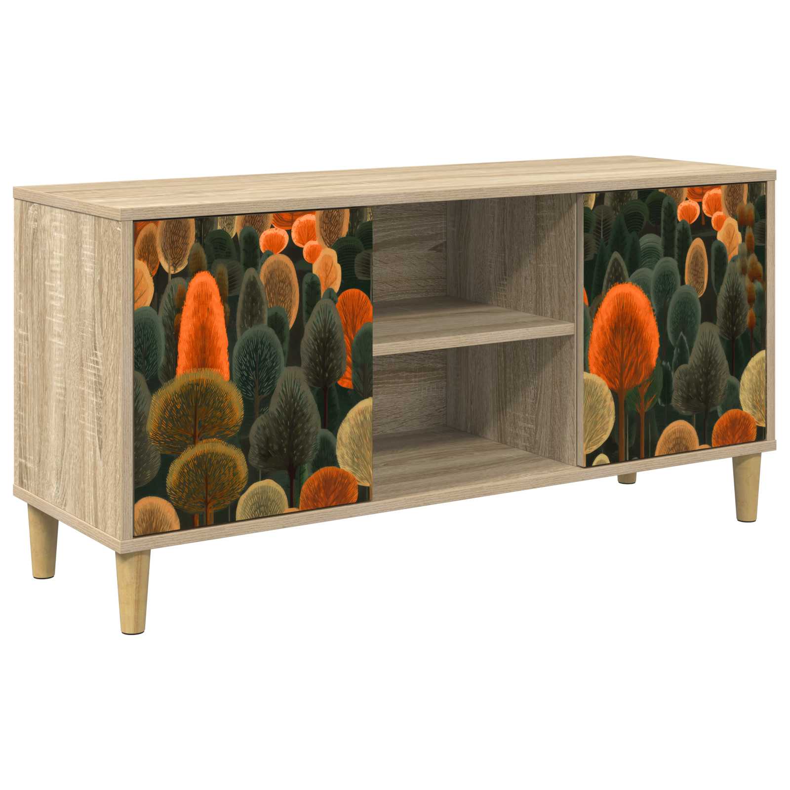 vidaXL Tv-meubel RHENEN 102 x 33 x 50 cm Sonoma Bewerkt hout
