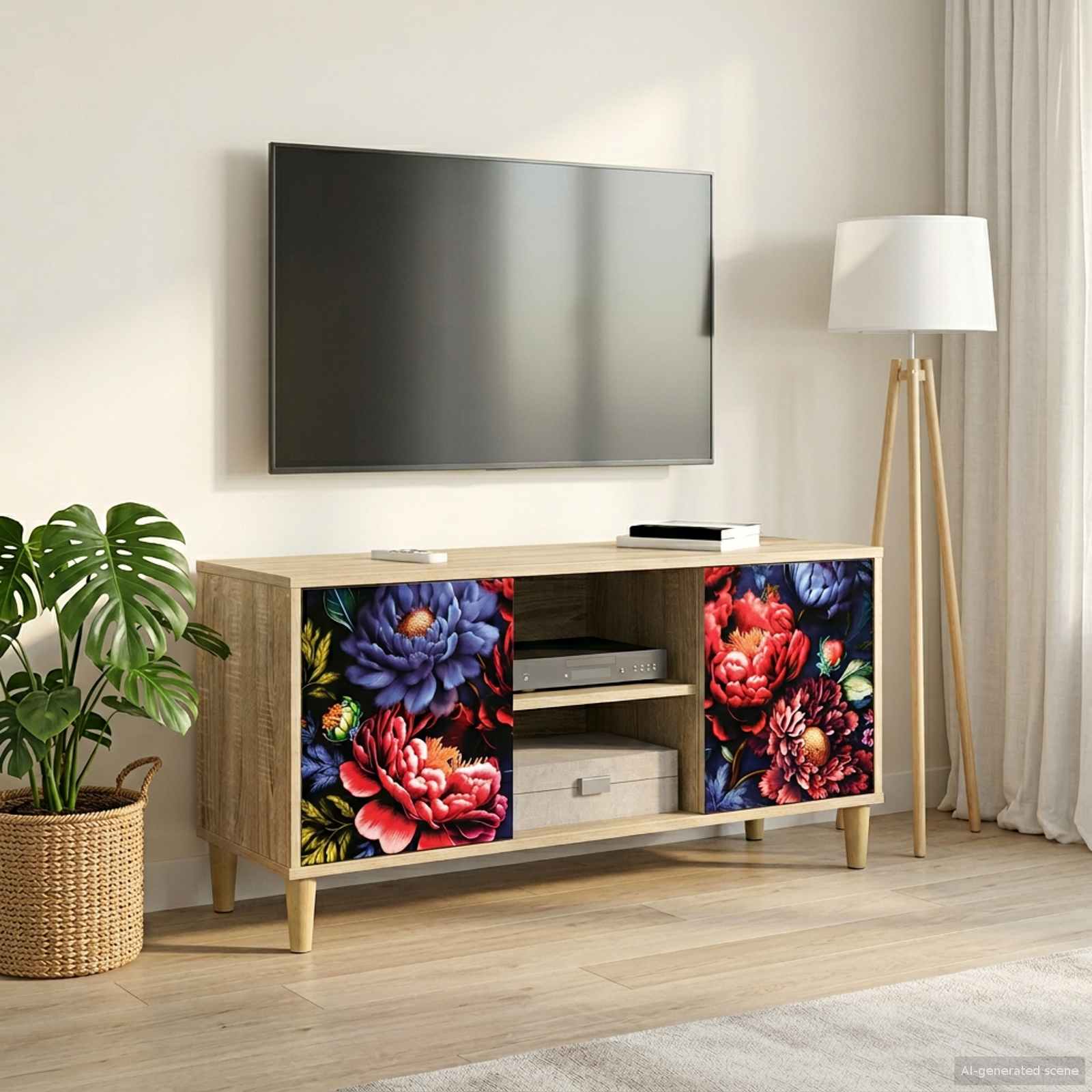 vidaXL Tv-meubel RHENEN 102 x 33 x 50 cm Sonoma Bewerkt hout