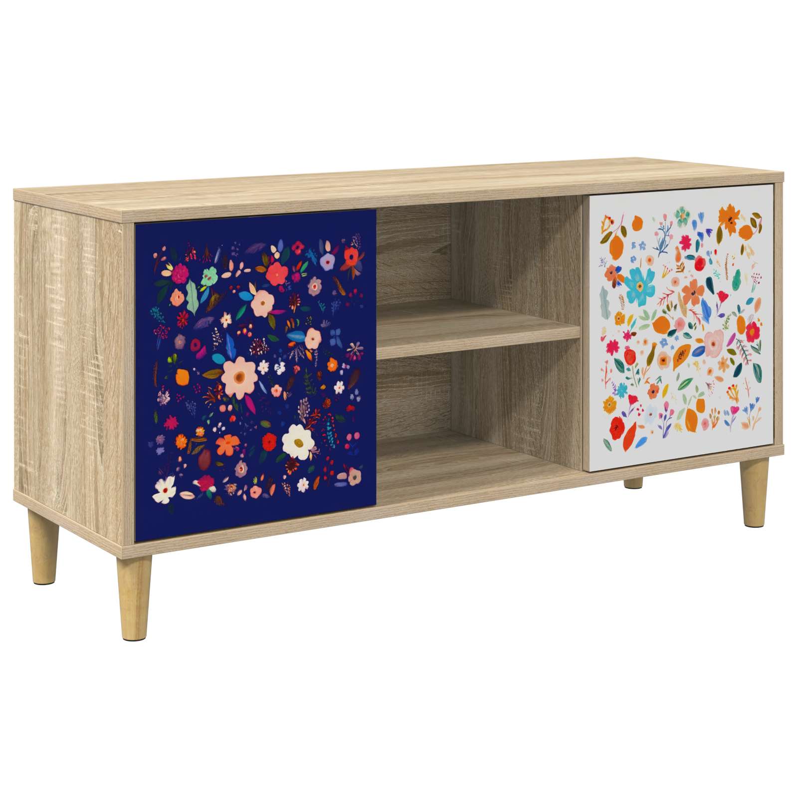 vidaXL Tv-meubel RHENEN 102 x 33 x 50 cm Sonoma Bewerkt hout