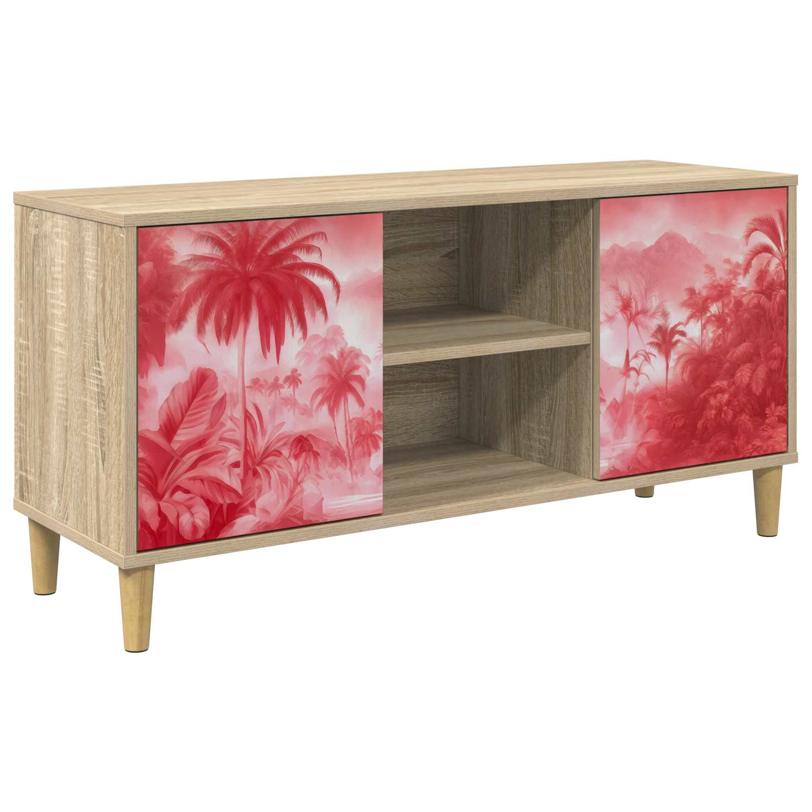 vidaXL Tv-meubel RHENEN 102 x 33 x 50 cm Sonoma Bewerkt hout