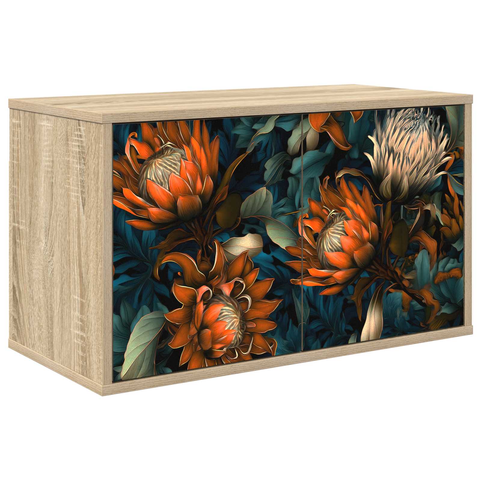 vidaXL Wandgemonteerd tv-meubel RHENEN 69 x 33 x 40 cm Sonoma Eiken