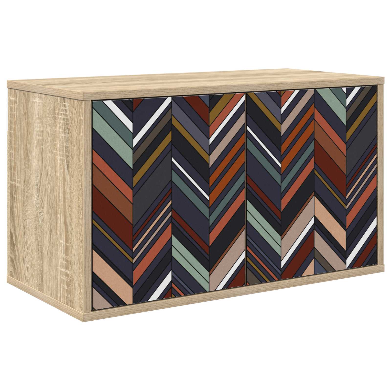 vidaXL Wandgemonteerd tv-meubel RHENEN 69 x 33 x 40 cm Sonoma Eiken