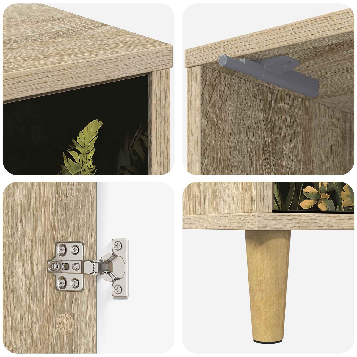 vidaXL Nachtkastje RHENEN Sonoma Eiken 36 x 33 x 50 cm Bewerkt hout