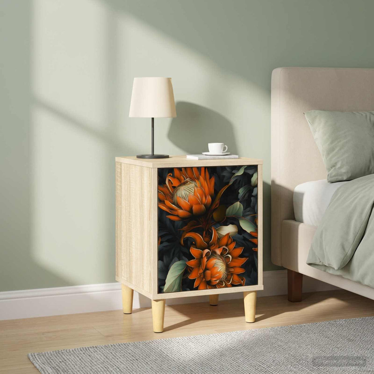 vidaXL Nachtkastje RHENEN Sonoma Eiken 36 x 33 x 50 cm Bewerkt hout