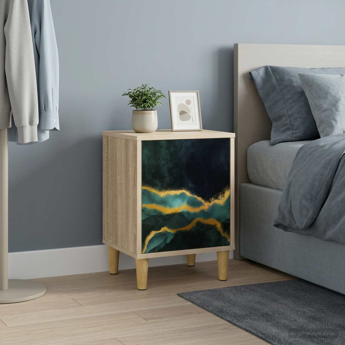 vidaXL Nachtkastje RHENEN Sonoma Eiken 36 x 33 x 50 cm Bewerkt hout