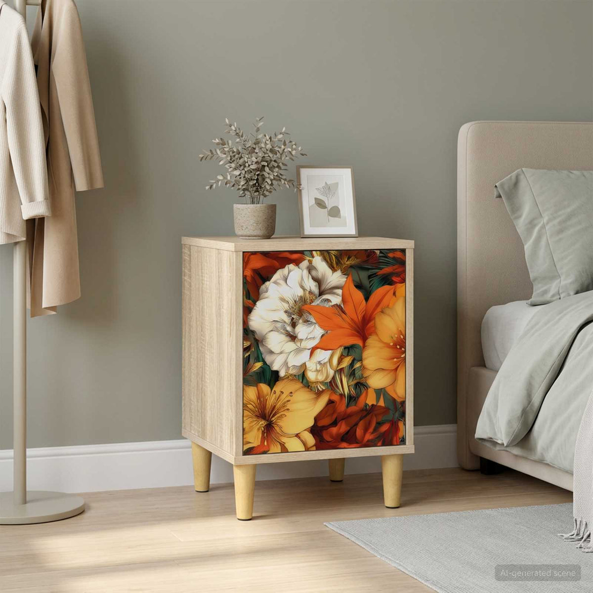 vidaXL Nachtkastje RHENEN Sonoma Eiken 36 x 33 x 50 cm Bewerkt hout