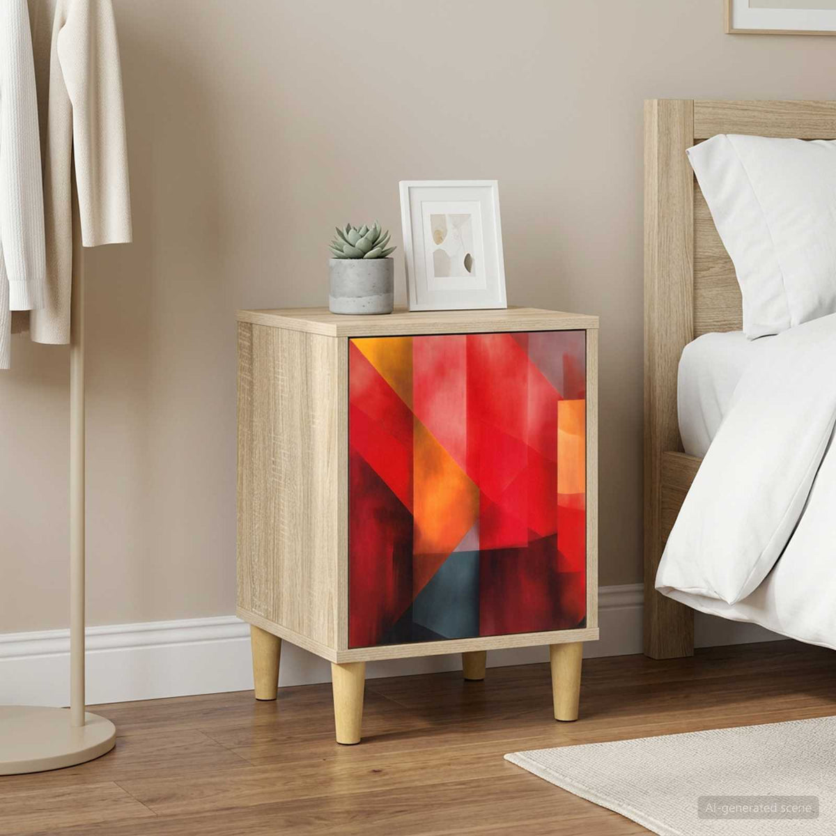vidaXL Nachtkastje RHENEN Sonoma Eiken 36 x 33 x 50 cm Bewerkt hout