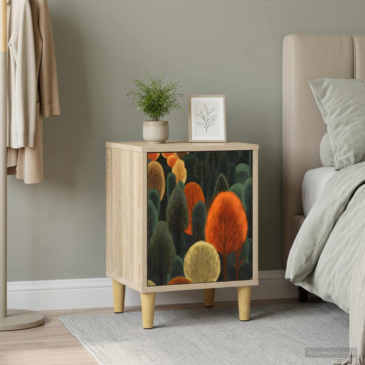 vidaXL Nachtkastje RHENEN Sonoma Eiken 36 x 33 x 50 cm Bewerkt hout