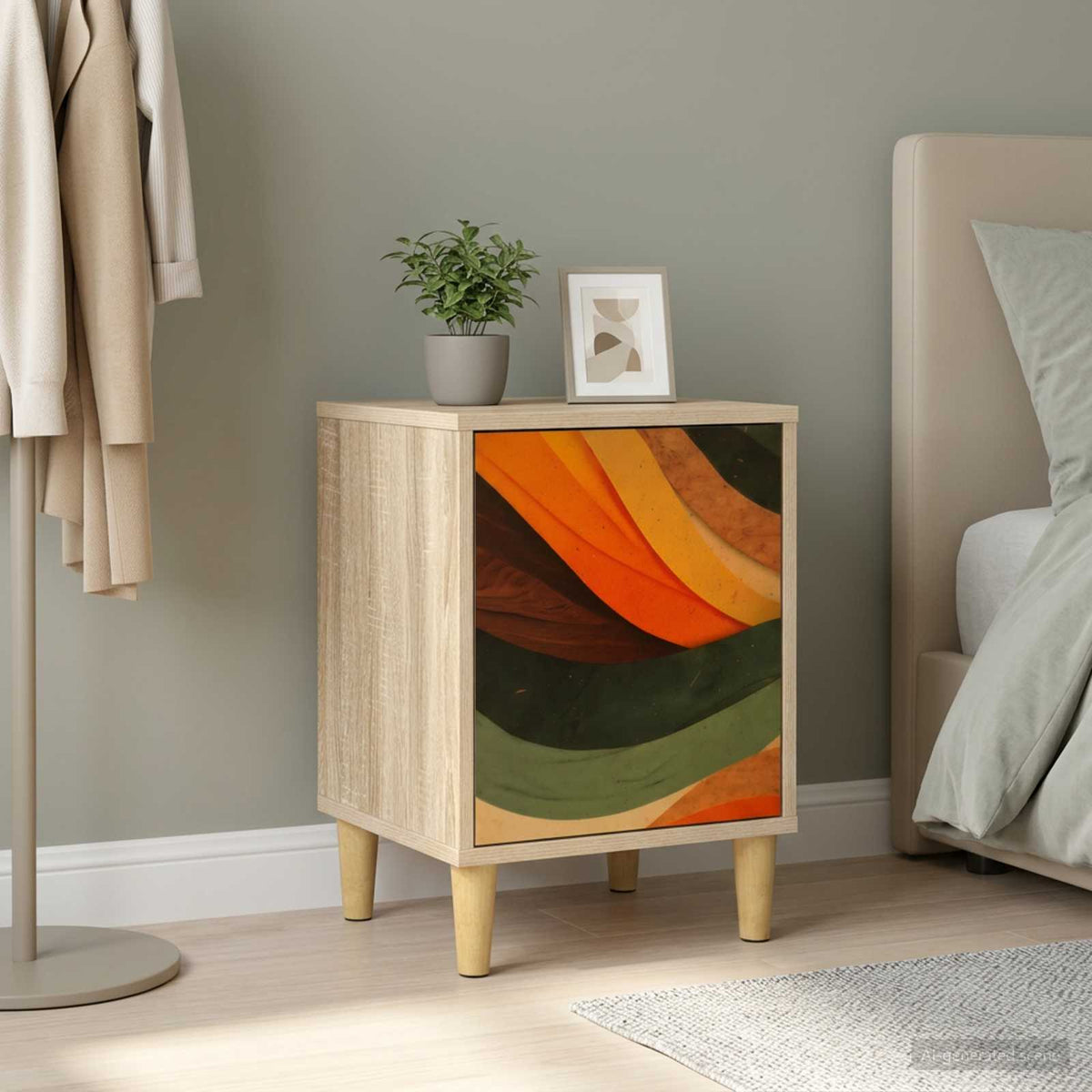 vidaXL Nachtkastje RHENEN Sonoma Eiken 36 x 33 x 50 cm Bewerkt hout
