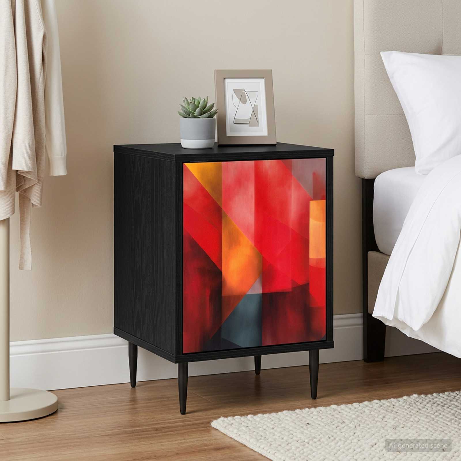vidaXL Nachtkastje RHENEN Zwart eiken 36 x 33 x 51 cm Bewerkt hout