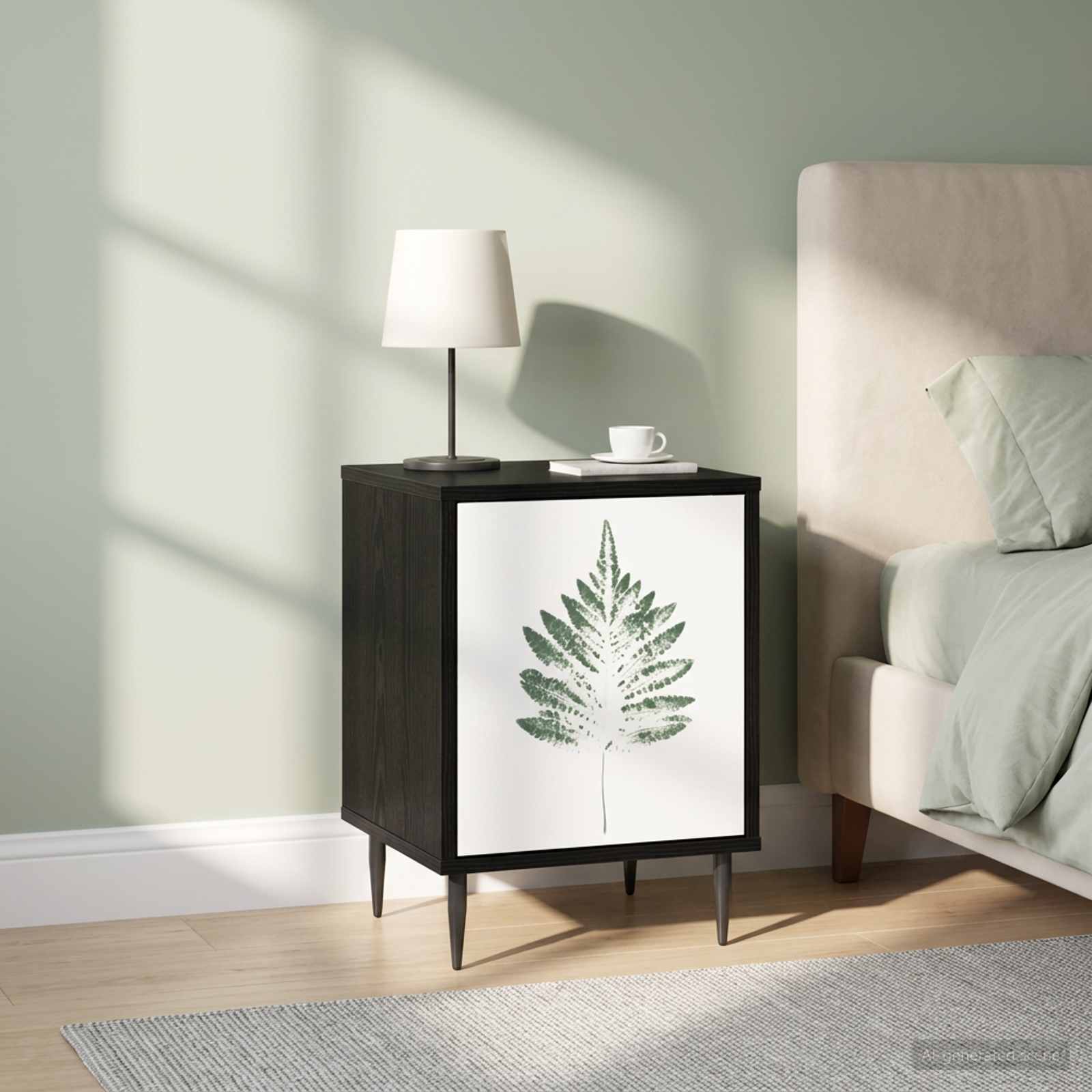 vidaXL Nachtkastje RHENEN Zwart eiken 36 x 33 x 51 cm Bewerkt hout