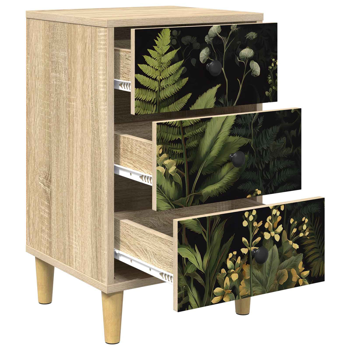 vidaXL Nachtkastje RHENEN Sonoma Eiken 36 x 33 x 60 cm Bewerkt hout