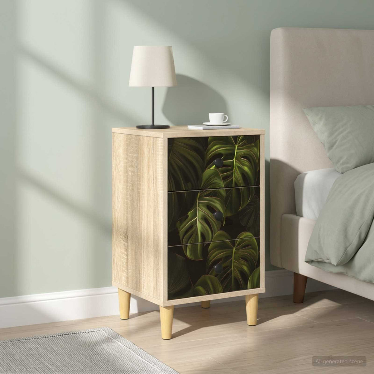 vidaXL Nachtkastje RHENEN Sonoma Eiken 36 x 33 x 60 cm Bewerkt hout