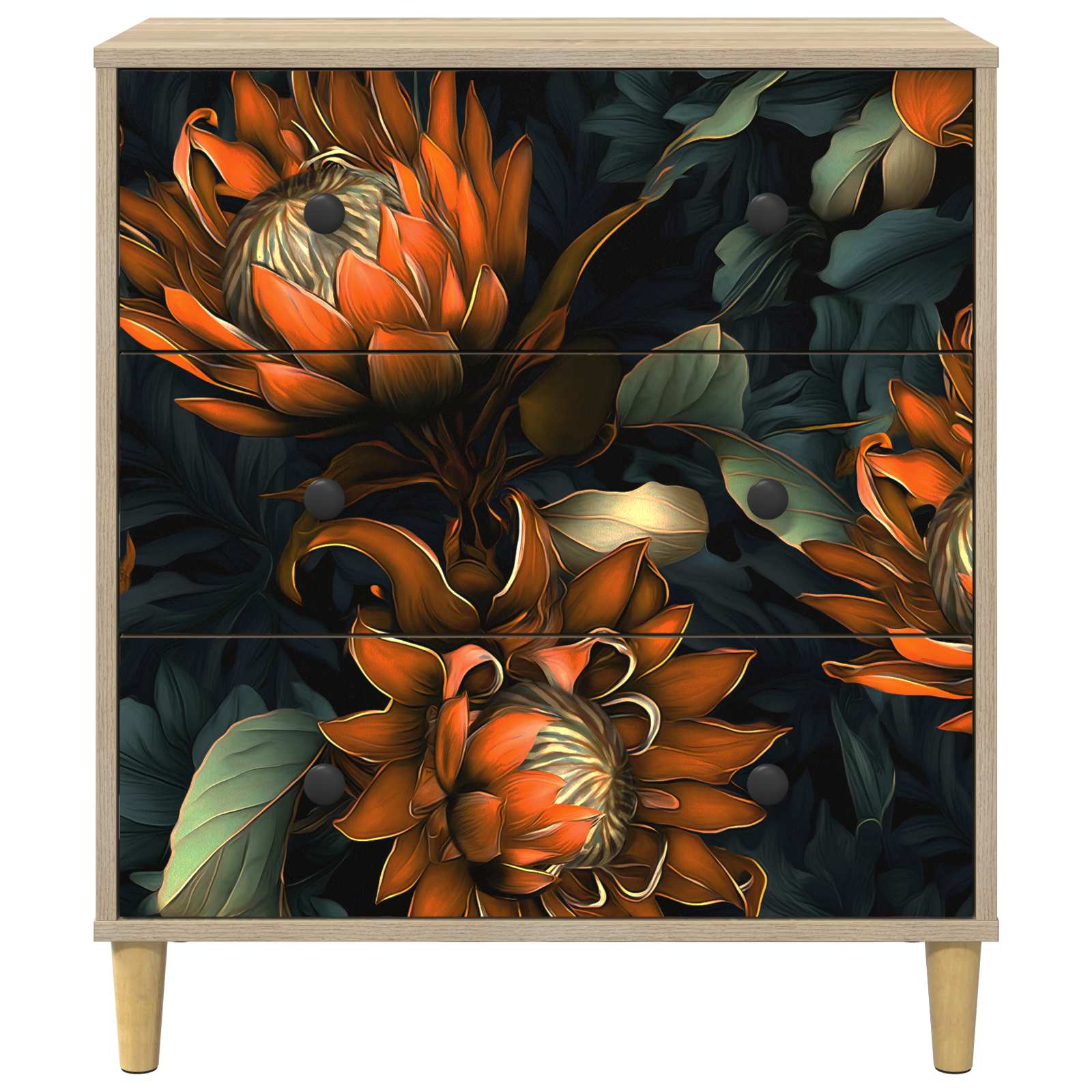 vidaXL Ladekast RHENEN Tropisch junglemotief 66 x 36,5 x 75 cm Sonoma