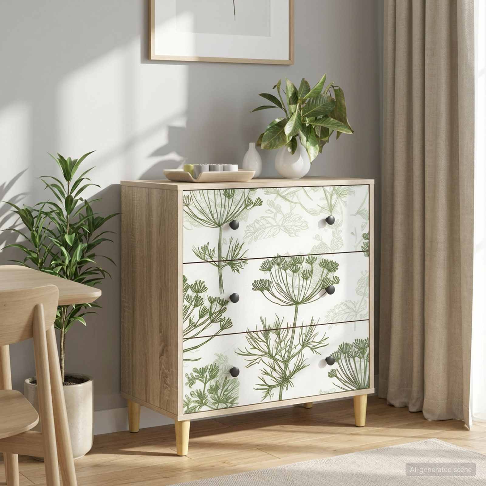vidaXL Ladekast RHENEN Tropisch junglemotief 66 x 36,5 x 75 cm Sonoma