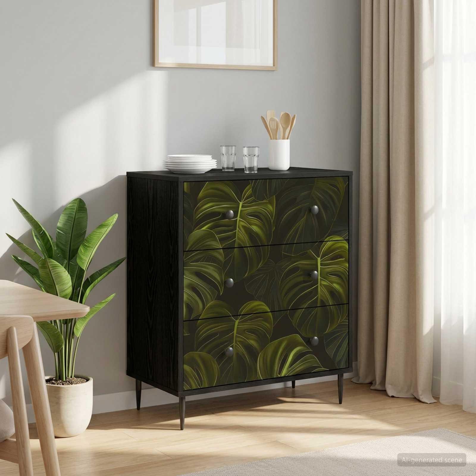 vidaXL Ladekast RHENEN Tropisch junglemotief 66 x 36,5 x 76 cm