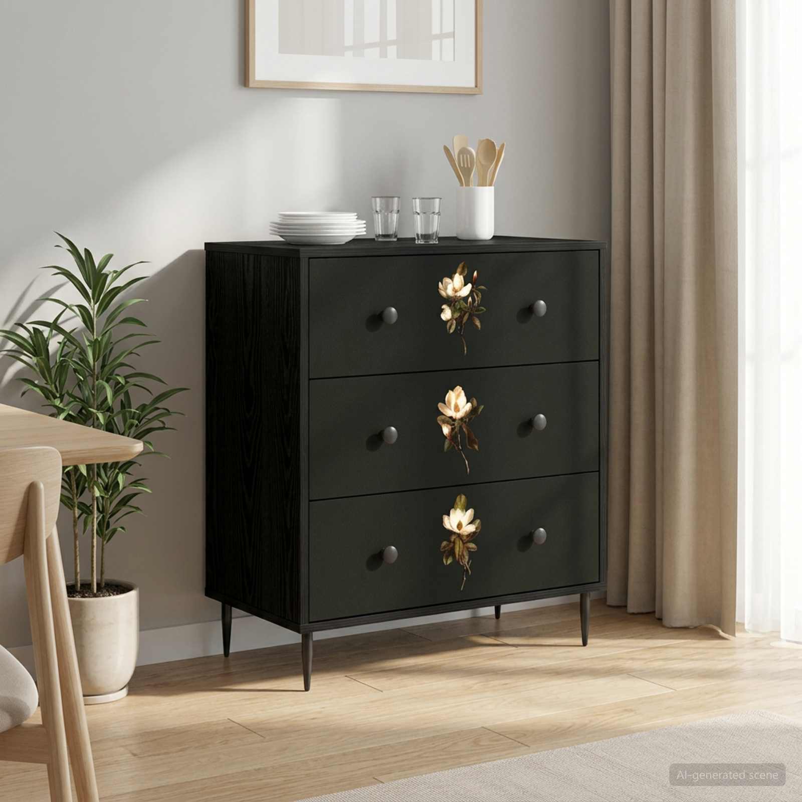 vidaXL Ladekast RHENEN Tropisch junglemotief 66 x 36,5 x 76 cm