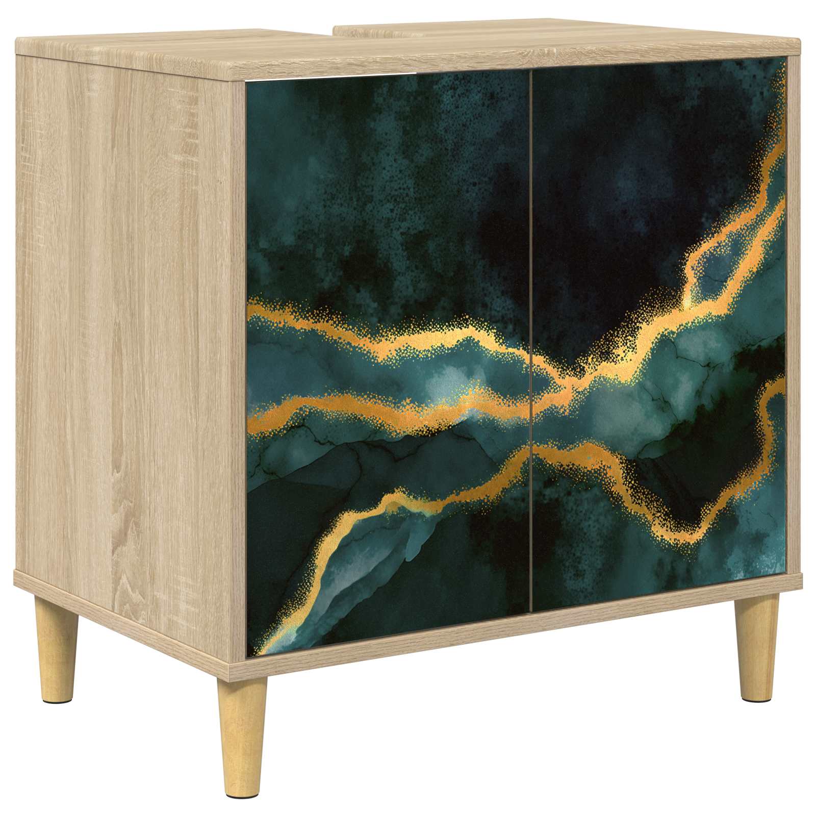 vidaXL Badkamerkast RHENEN Sonoma 60 x 40 x 60 cm Bewerkt hout