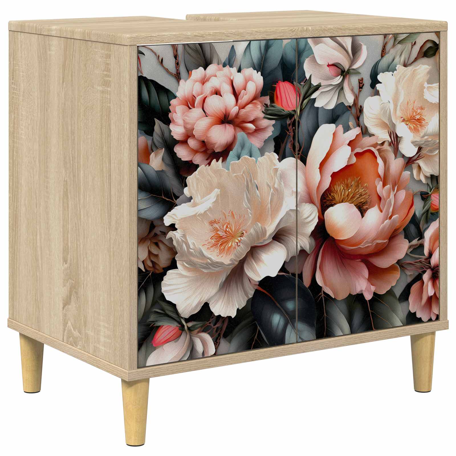 vidaXL Badkamerkast RHENEN Sonoma 60 x 40 x 60 cm Bewerkt hout
