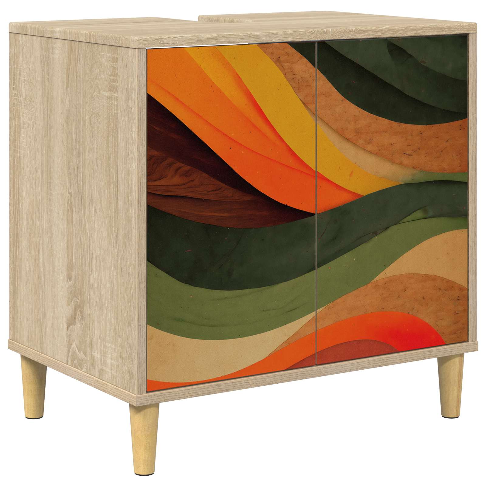 vidaXL Badkamerkast RHENEN Sonoma 60 x 40 x 60 cm Bewerkt hout