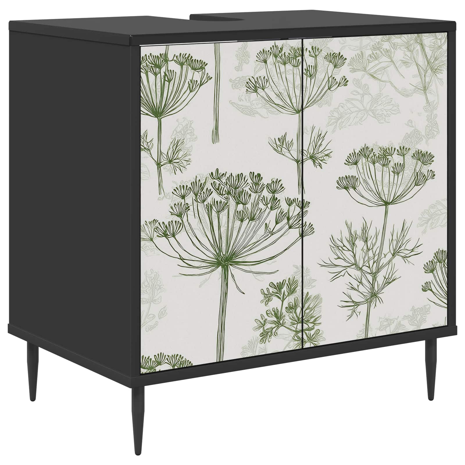 vidaXL Badkamerkast RHENEN Zwart eiken 60 x 40 x 61 cm Bewerkt hout