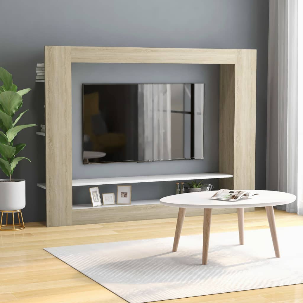 vidaXL Tv-meubel 152x22x113 cm bewerkt hout hoogglans zwart
