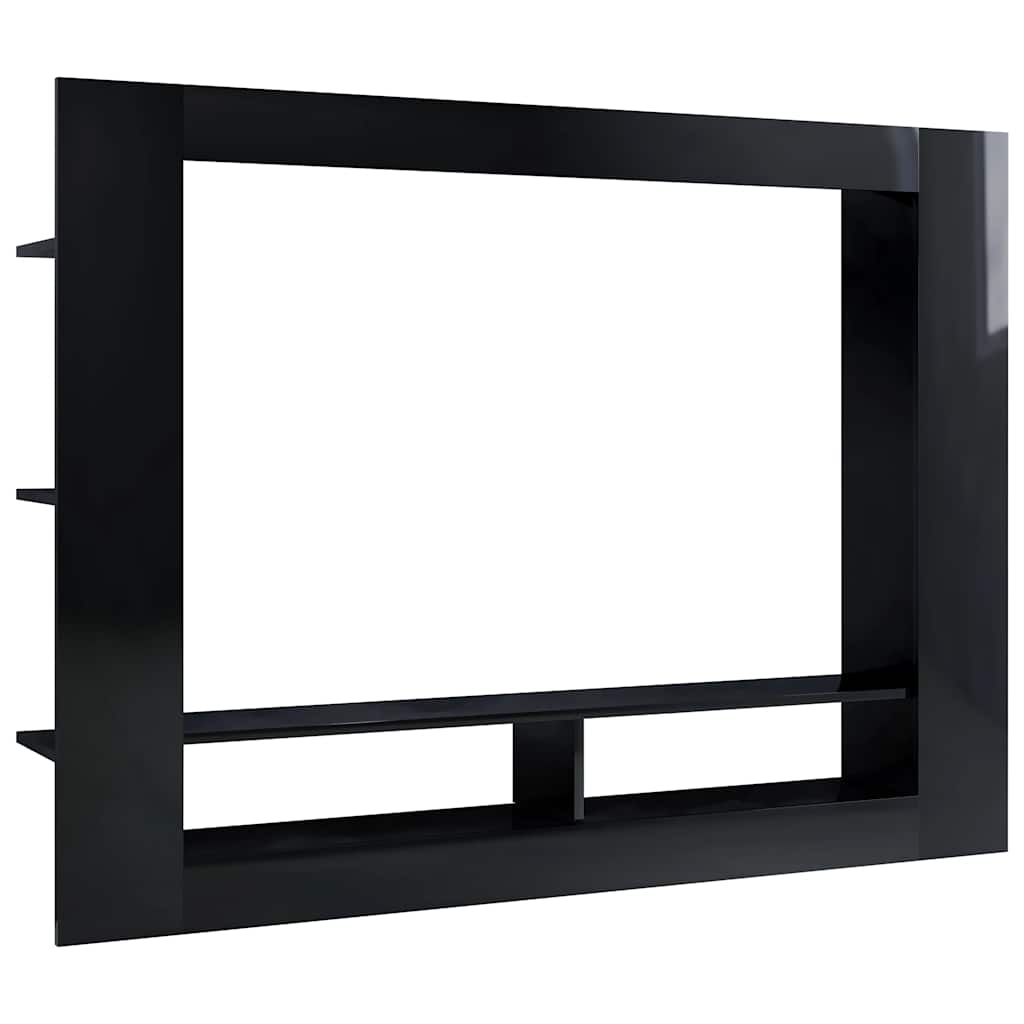 vidaXL Tv-meubel 152x22x113 cm bewerkt hout hoogglans zwart