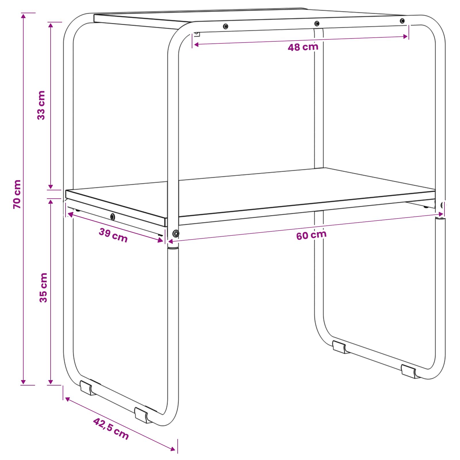 vidaXL Consoletafel Zwart eiken 60 x 42,5 x 70 cm Bewerkt hout