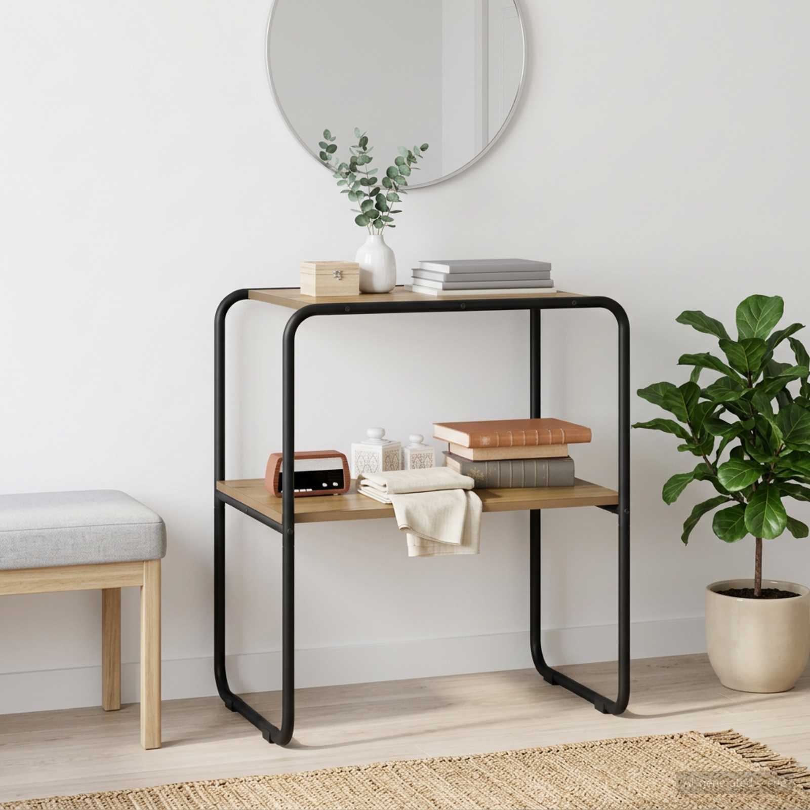 vidaXL Consoletafel Zwart eiken 60 x 42,5 x 70 cm Bewerkt hout